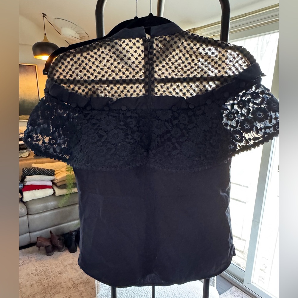 Self-Portrait Blue Lace  Blouse